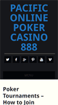 Mobile Screenshot of pacificonlinepokercasino888.com