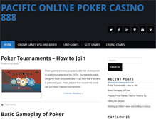 Tablet Screenshot of pacificonlinepokercasino888.com